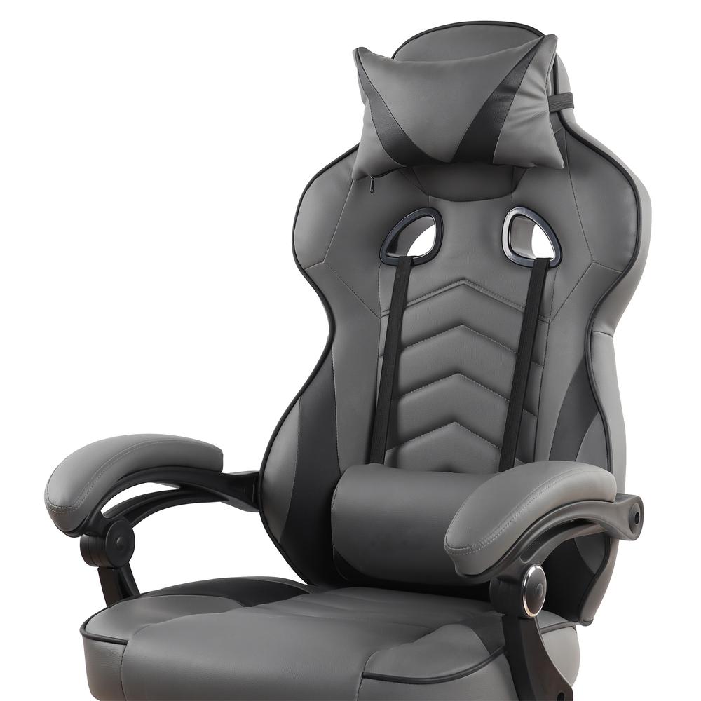 Reclining PU Leather Executive Office Chair with Footrest
