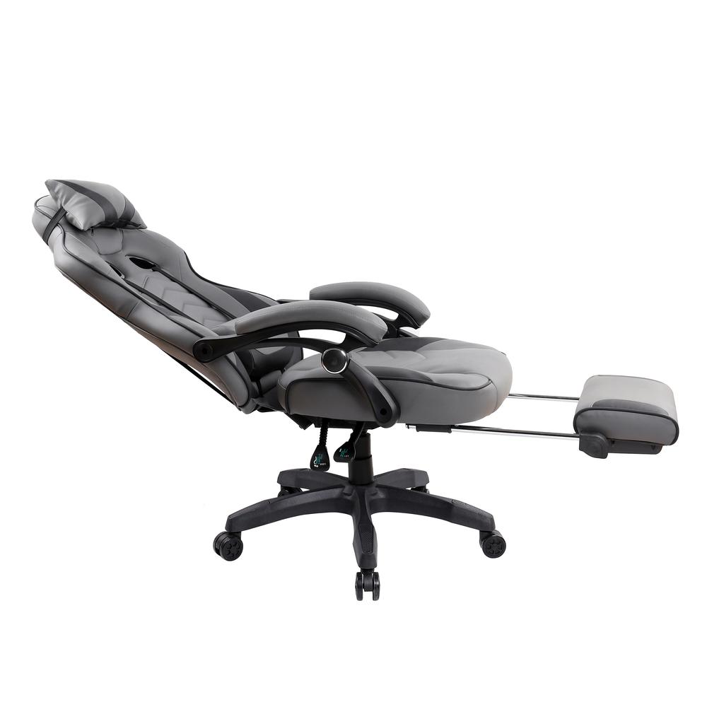 Reclining PU Leather Executive Office Chair with Footrest