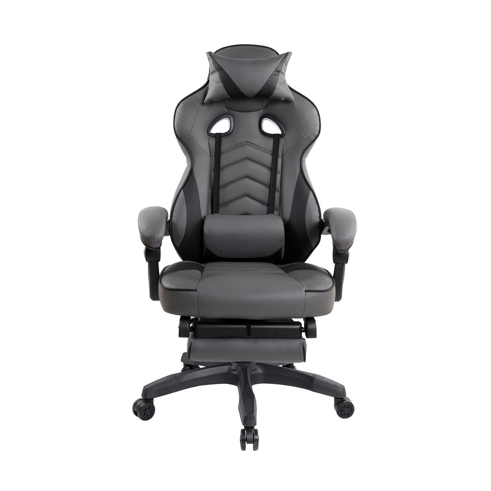 Reclining PU Leather Executive Office Chair with Footrest