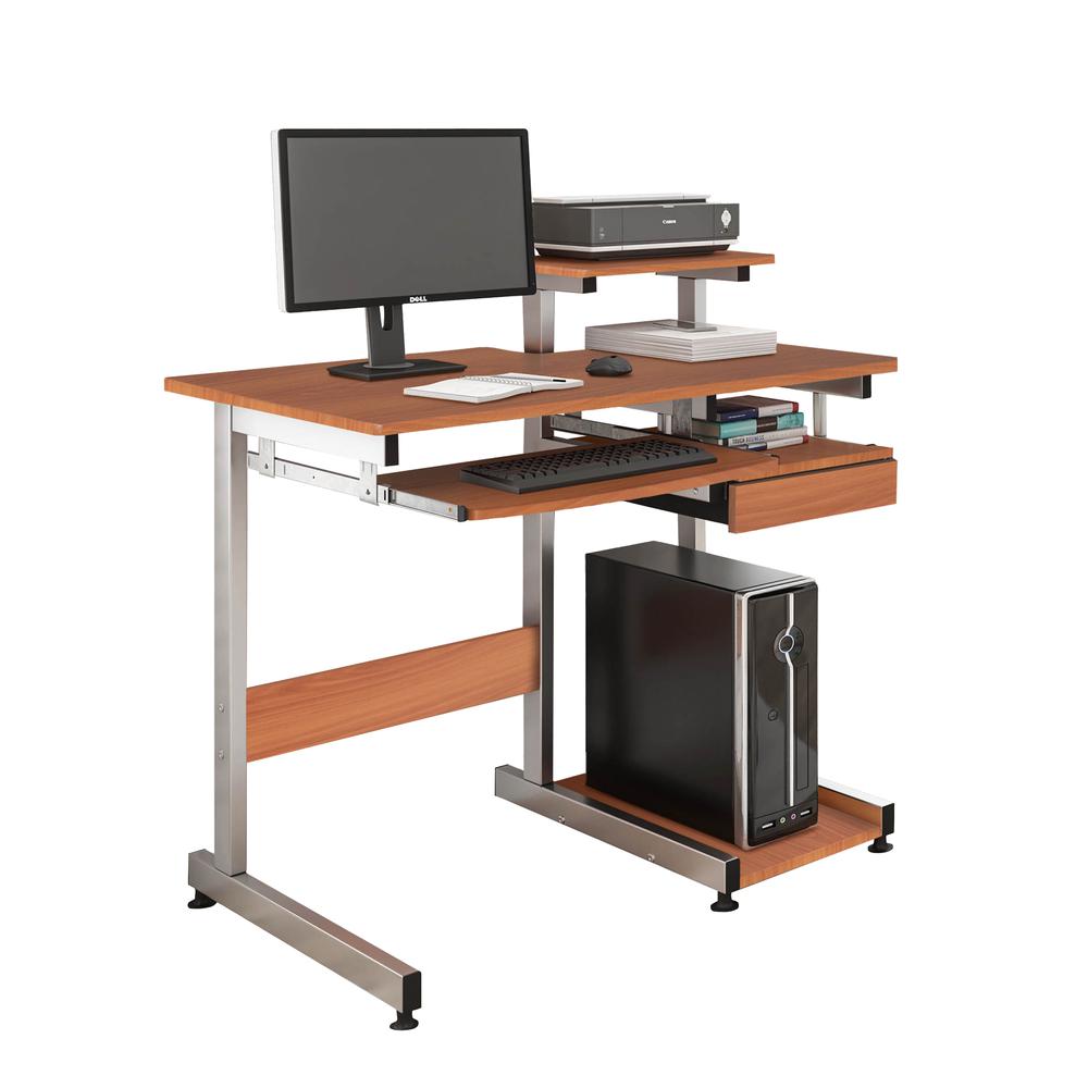 Complete Computer Workstation Desk. Color: Woodgrain