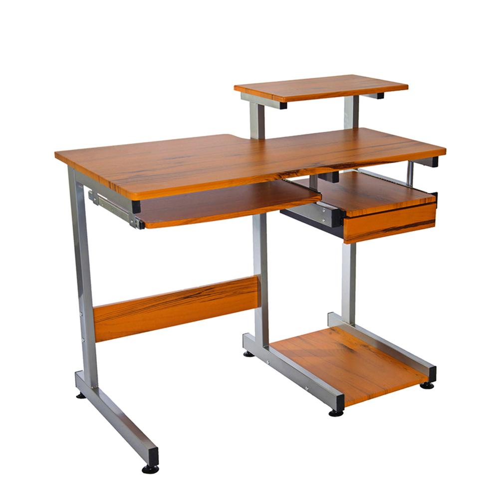 Complete Computer Workstation Desk. Color: Woodgrain