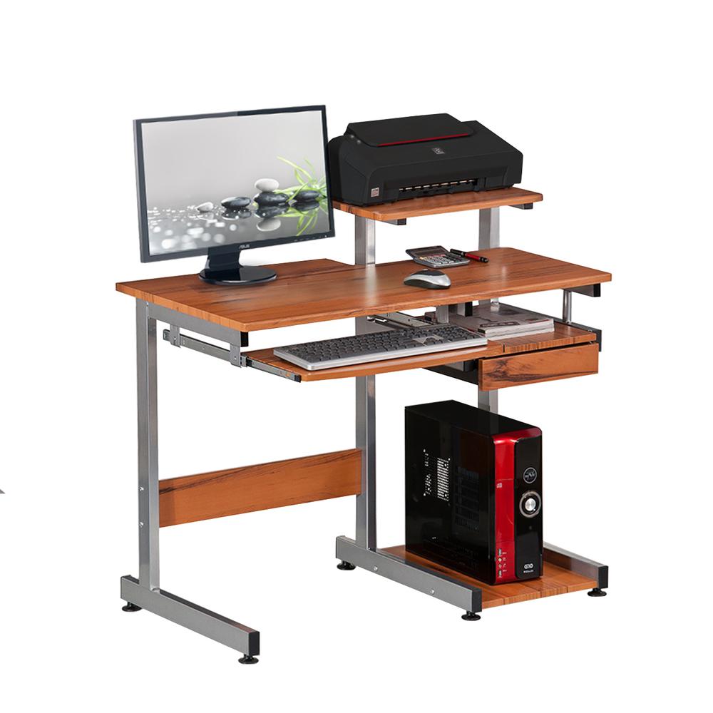 Complete Computer Workstation Desk. Color: Woodgrain