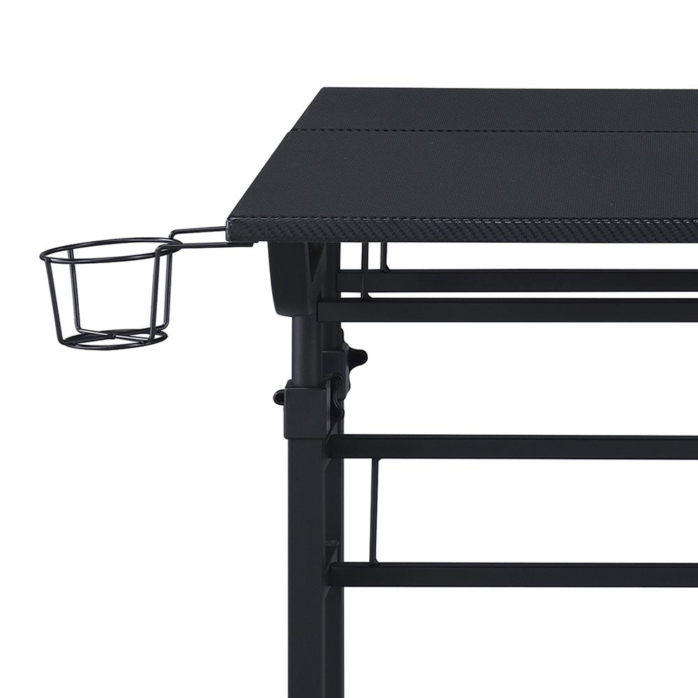 Rolling Writing Desk with Height Adjustable Desktop and Moveable Shelf
