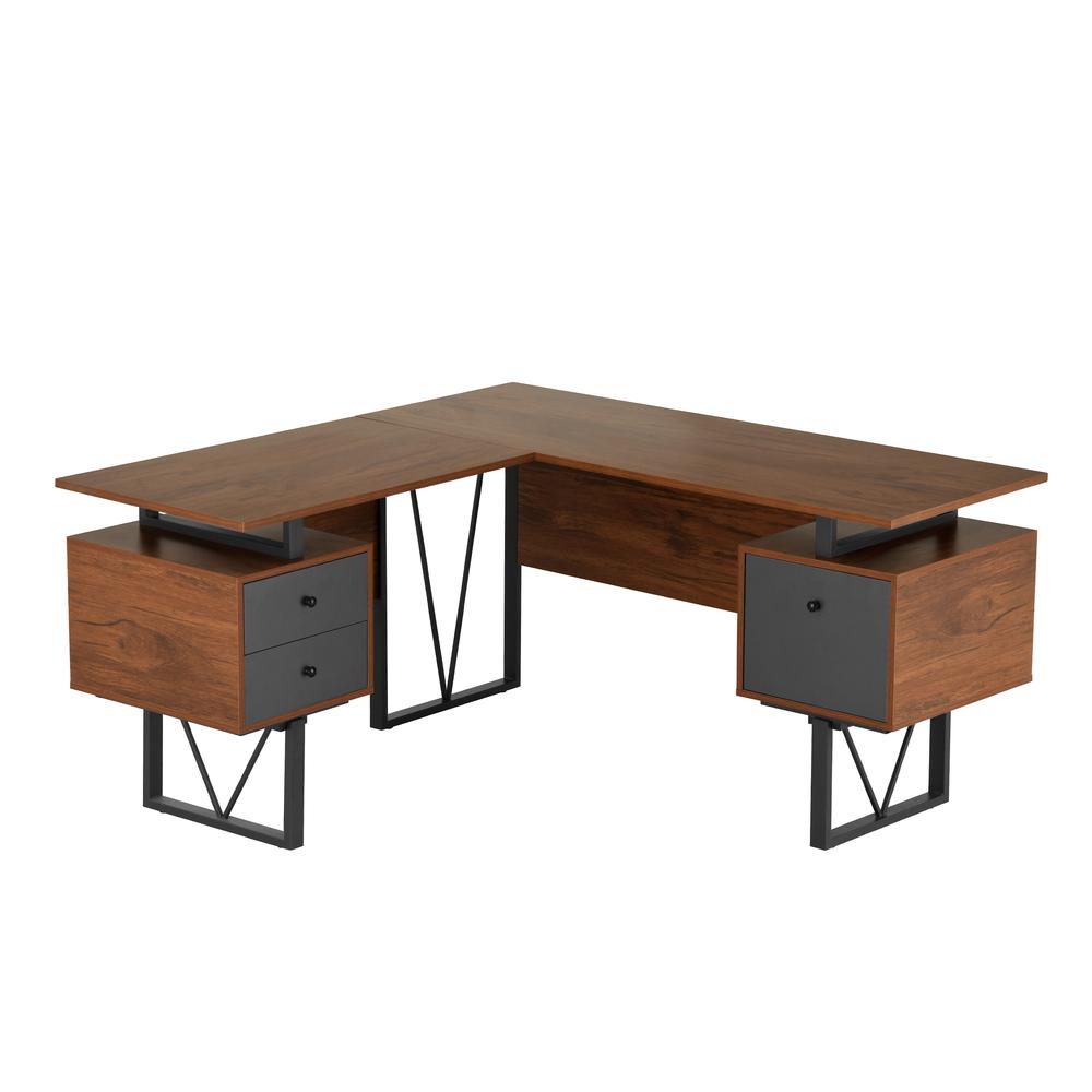 Techni Mobili Reversible L-Shape Computer Desk