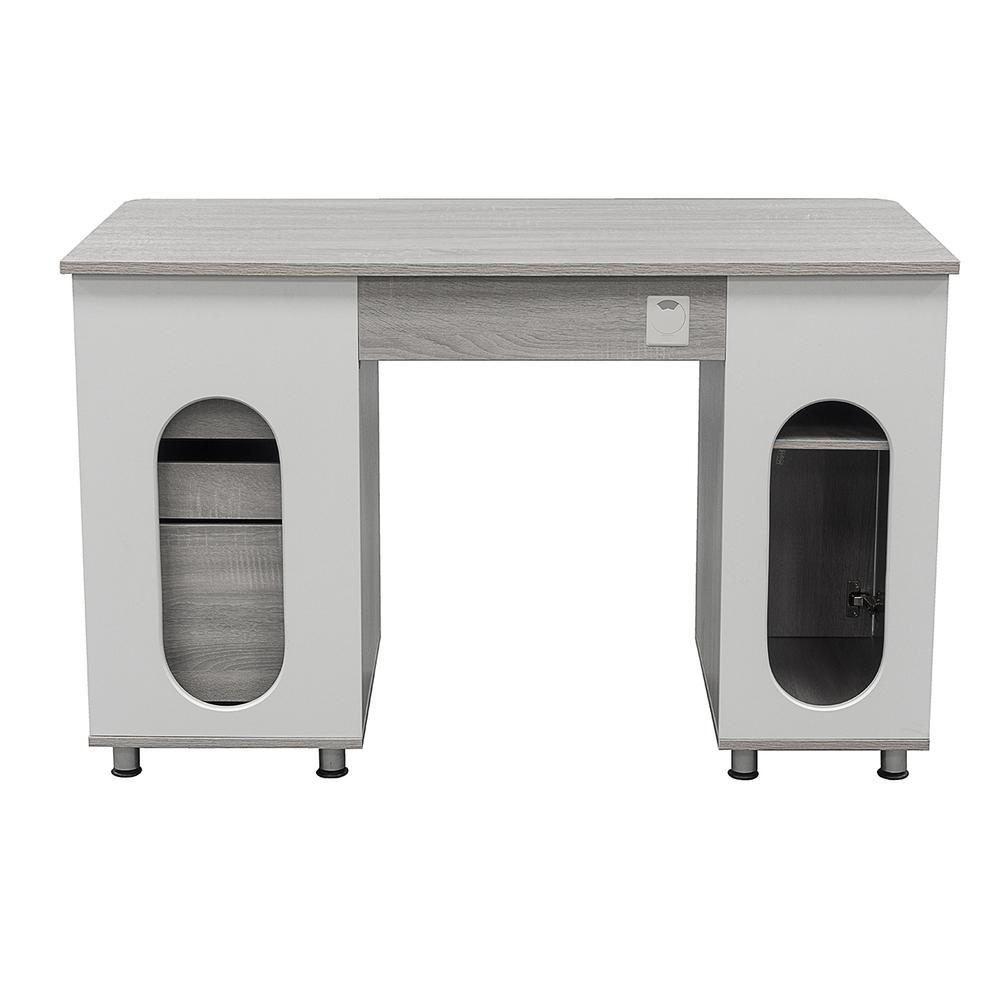 Techni Mobili Complete Workstation Computer Desk with Storage – Grey