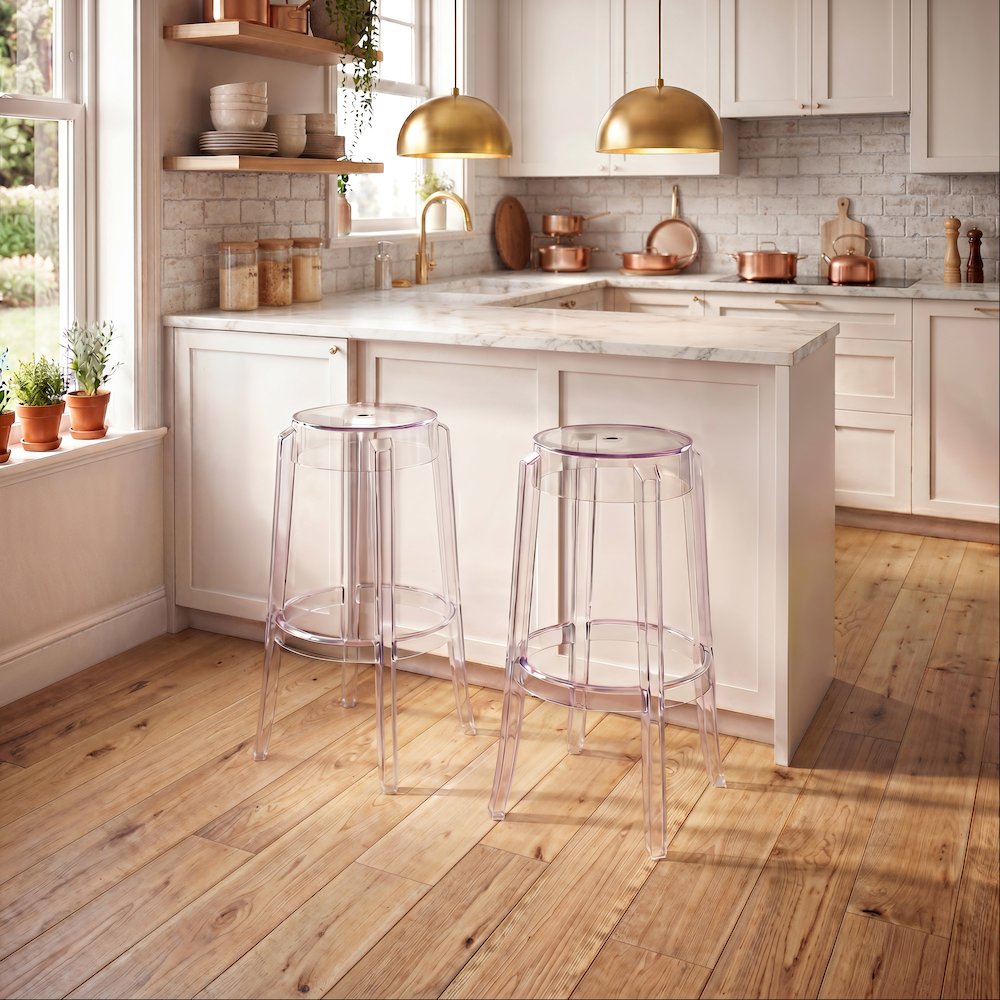 Clear Acrylic Bar Stools Set of 2