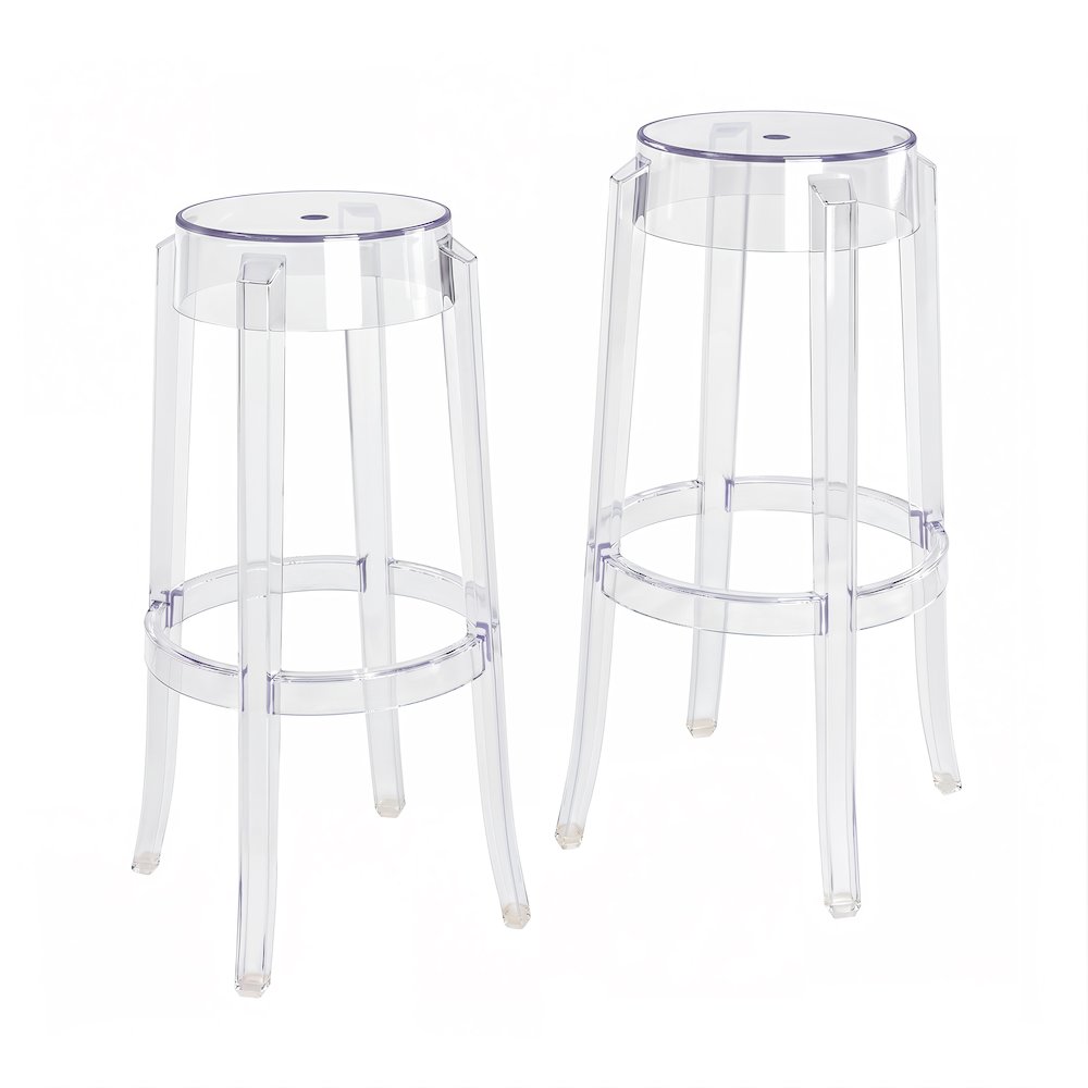Clear Acrylic Bar Stools Set of 2