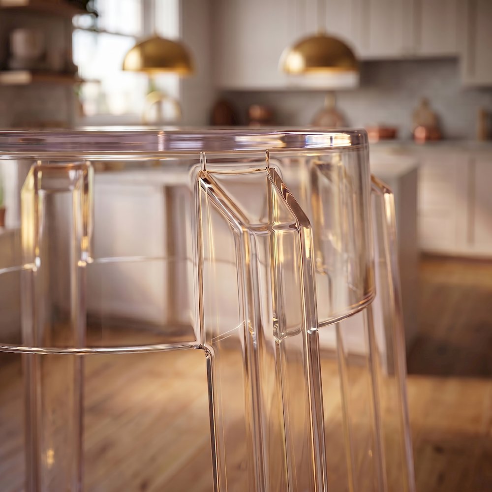Modern Transparent Bar Height Stools