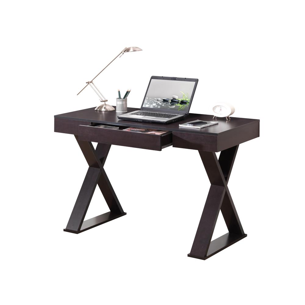 Trendy Writing Desk with Drawer. Color: Espresso