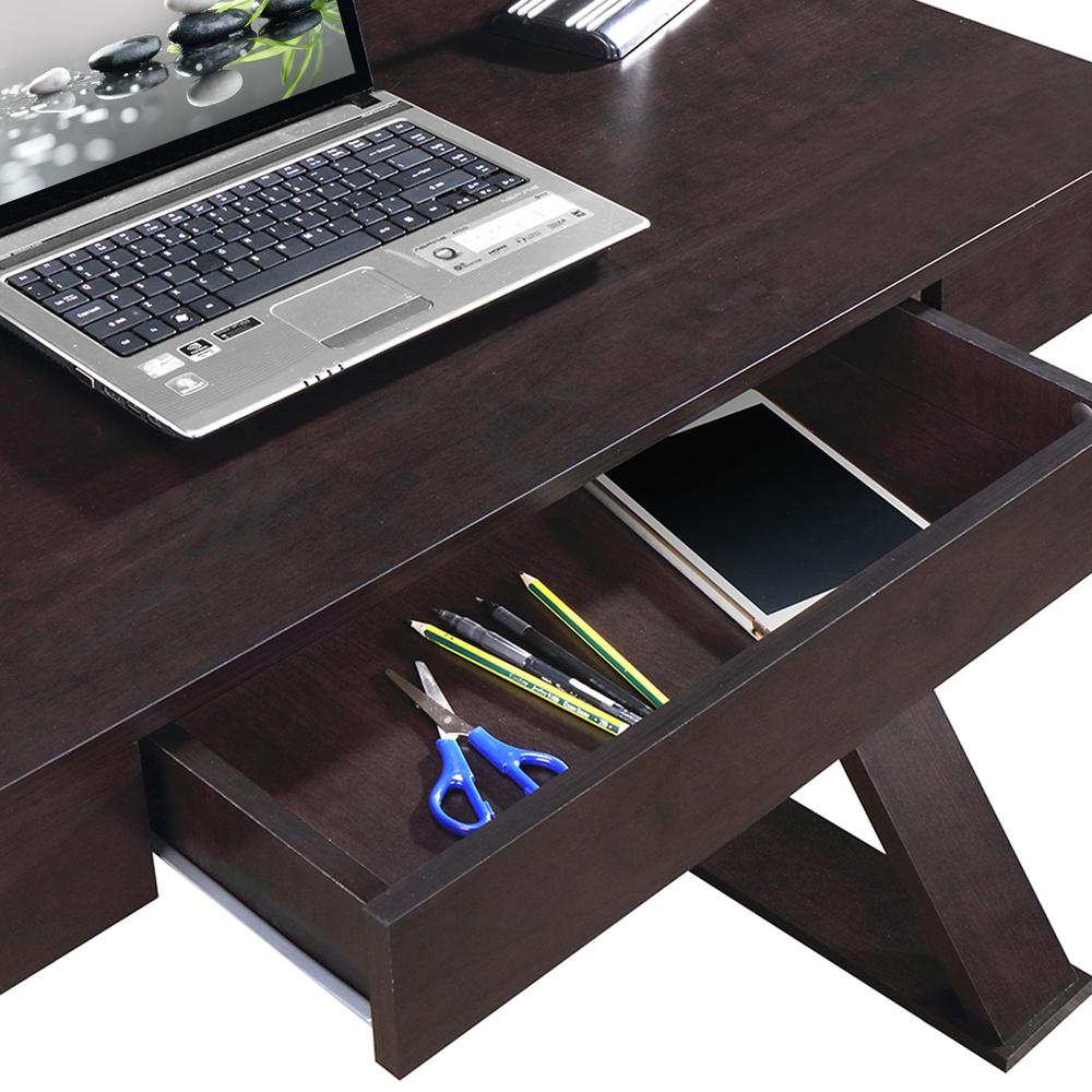 Trendy Writing Desk with Drawer. Color: Espresso