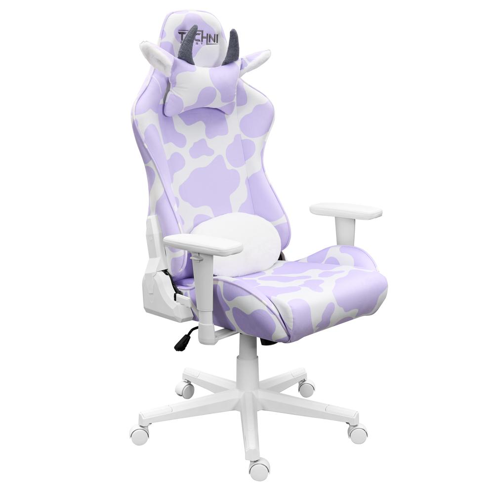 TS85 Lavender Print COW Series Gaming Chair
