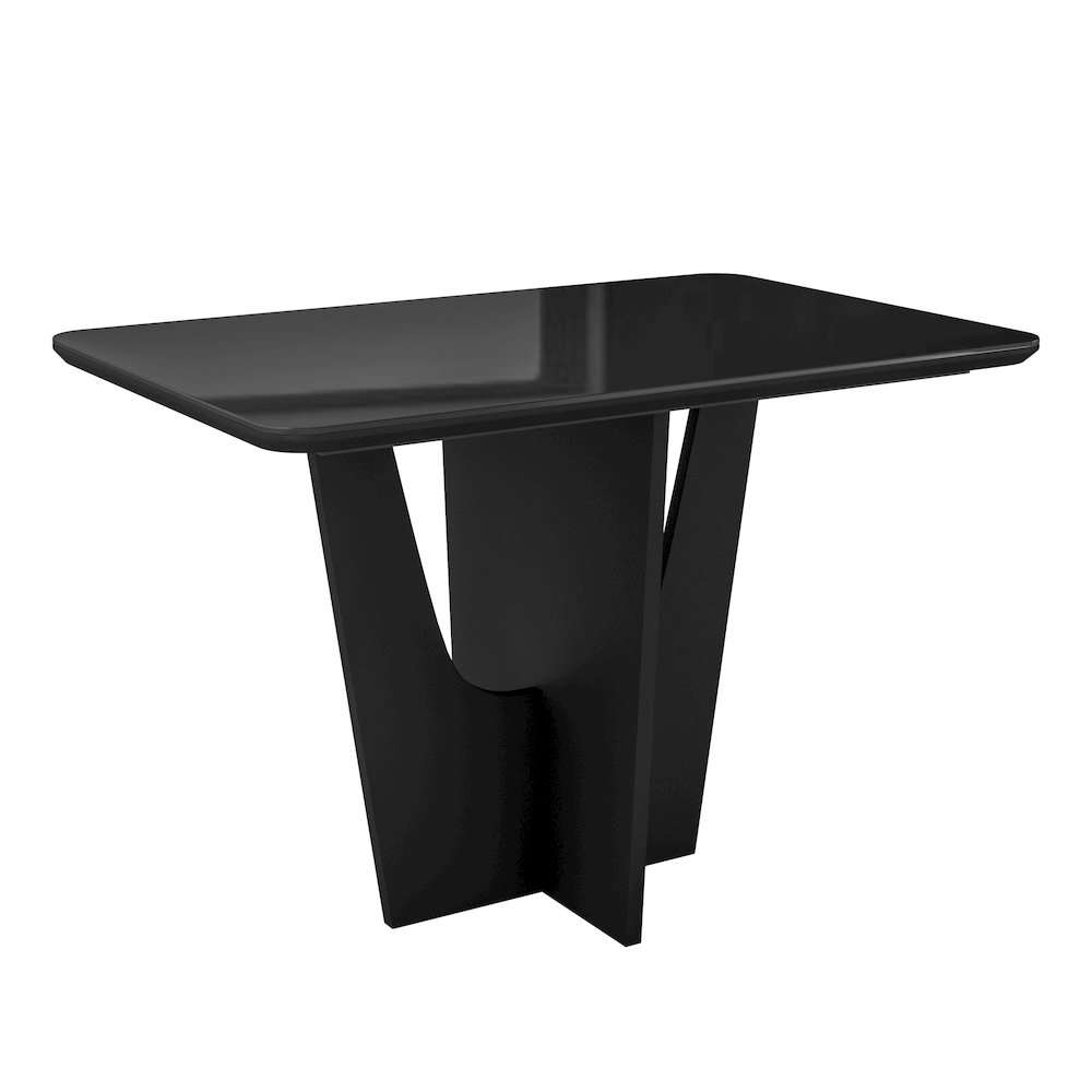 4 Seater Italian Dining Table with Painted Glass Top and Wooden Base
