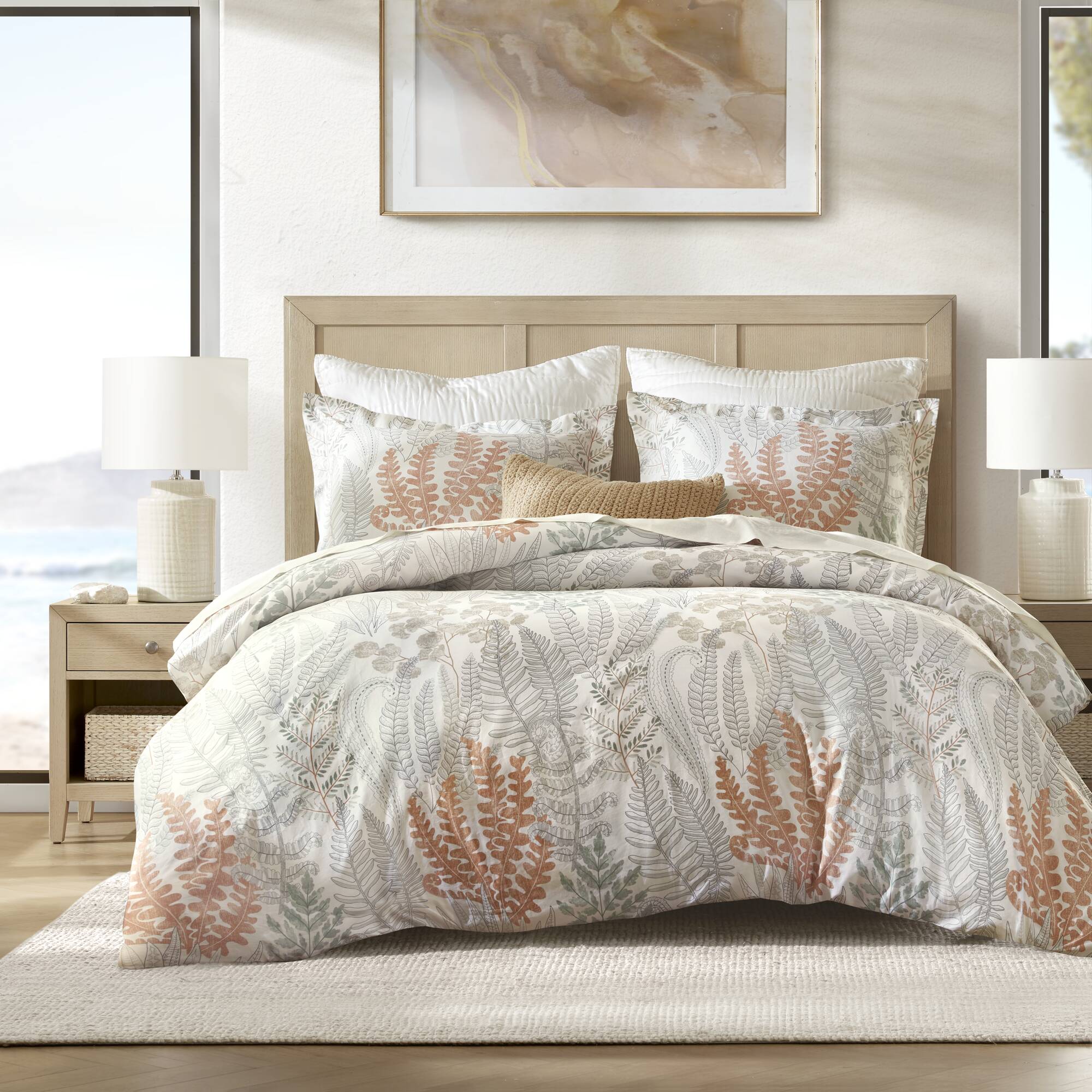 Botanical 100% Cotton Sateen Duvet Cover Set