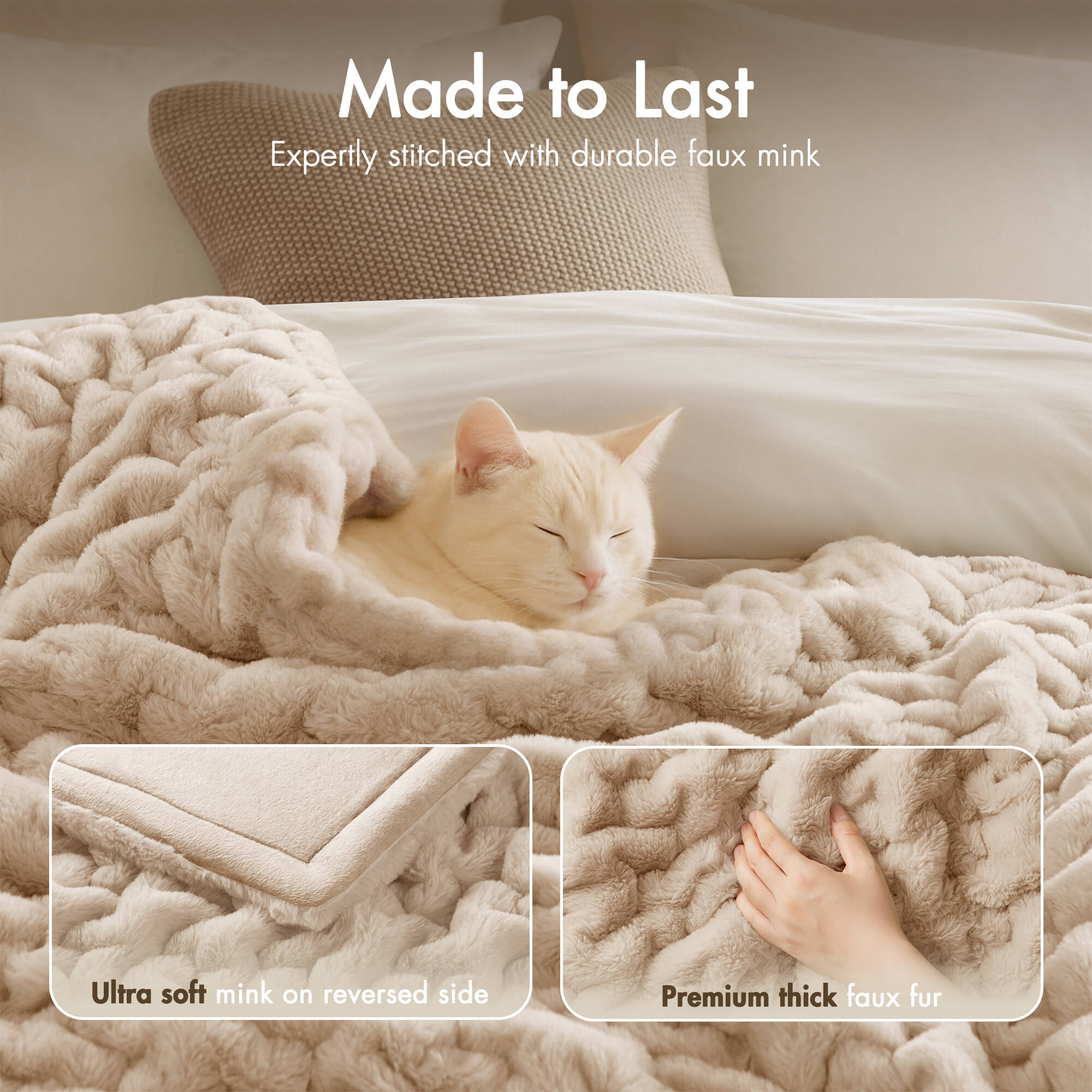 Ruched Fur Throw