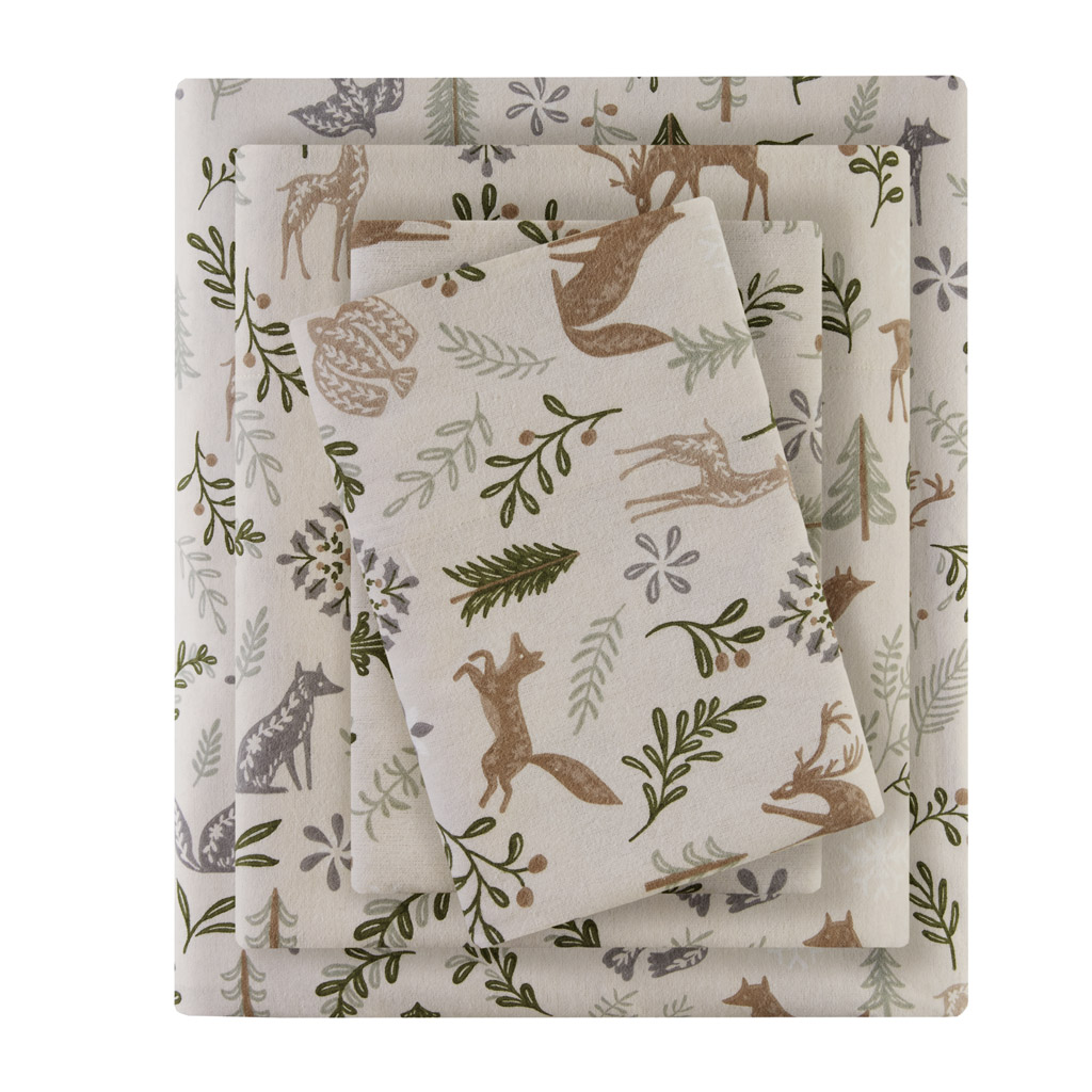 Cozy Cotton Flannel Printed Sheet Set