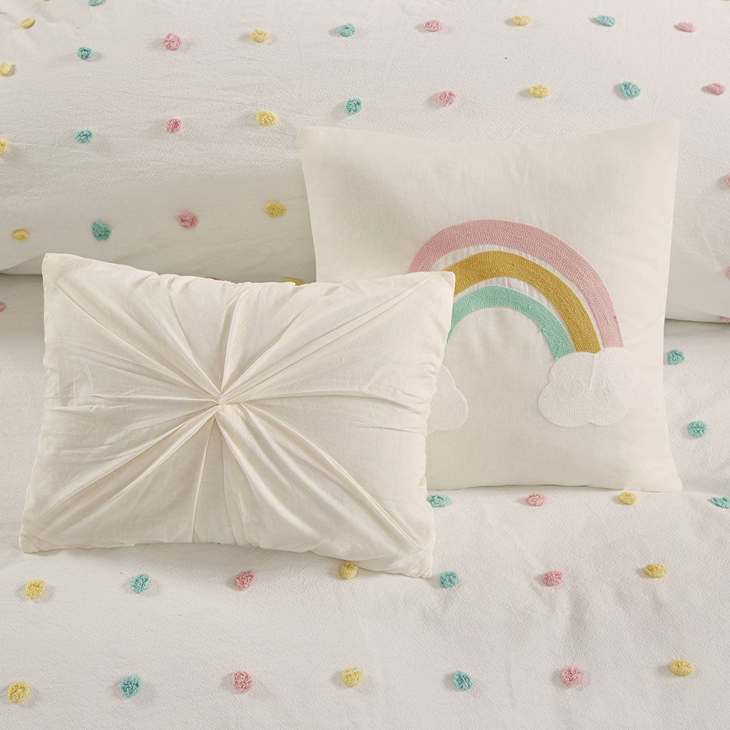 Callie Cotton Jacquard Pom Pom Duvet Cover Set