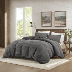 Lyon Waffle Washed Duvet Set from Woolrich in  Charcoal. Lyon Waffle Washed Duvet Set from Woolrich in  Charcoal. Lyon Waffle Washed Duvet Set from Woolrich in  Charcoal. Lyon Waffle Washed Duvet Set from Woolrich in  Charcoal. Lyon Waffle Washed Duvet Set from Woolrich in  Charcoal.