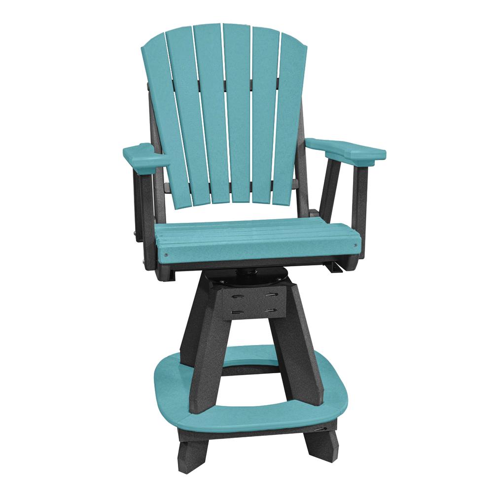 OS Home and Office Model CR130ARB-K Five Piece Round Counter Height Dining Set in Aruba Blue on a Black Base
