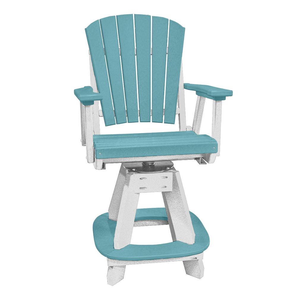 OS Home and Office Model CR130ARW-K Five Piece Round Counter Height Dining Set in Aruba Blue on a White Base