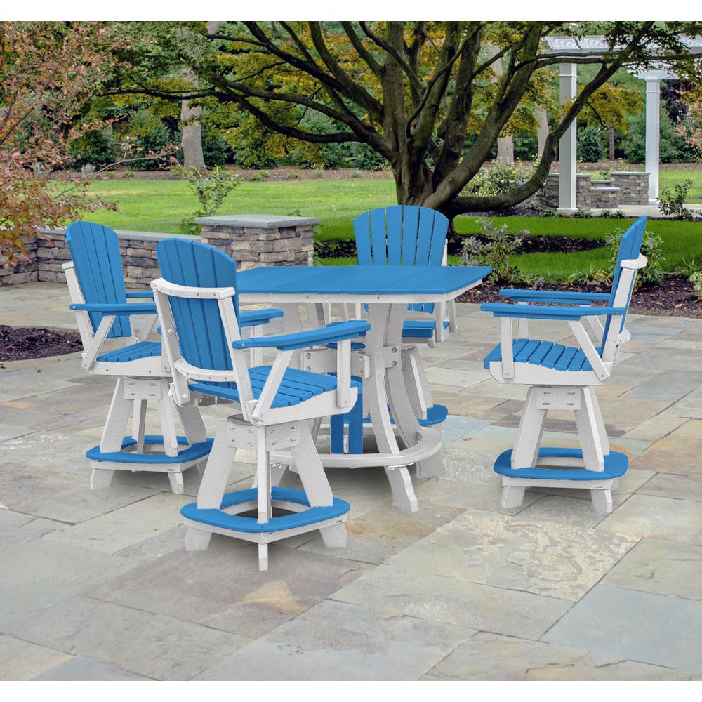 OS Home and Office Model 44S-C-BW Counter Height Square Table in Blue with White Base