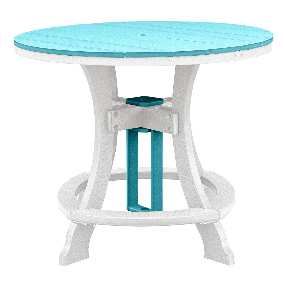 OS Home and Office Model CR130ARW-K Five Piece Round Counter Height Dining Set in Aruba Blue on a White Base