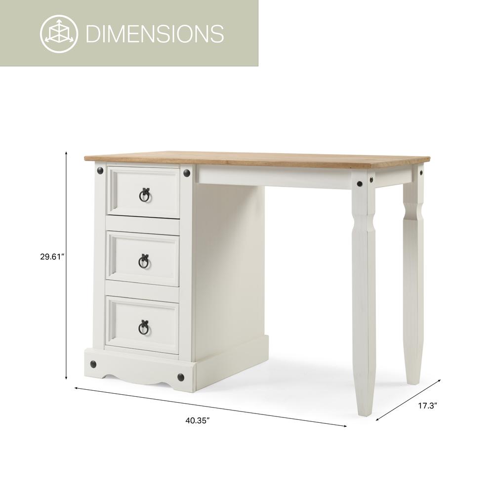 Model COW518 Cottage Series Wood Vanity/Desk in Corona Snow