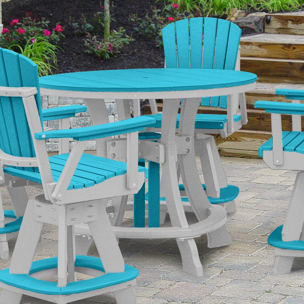 OS Home and Office Model 44R-C-ARW Counter Height Round Table in Aruba Blue with White Base