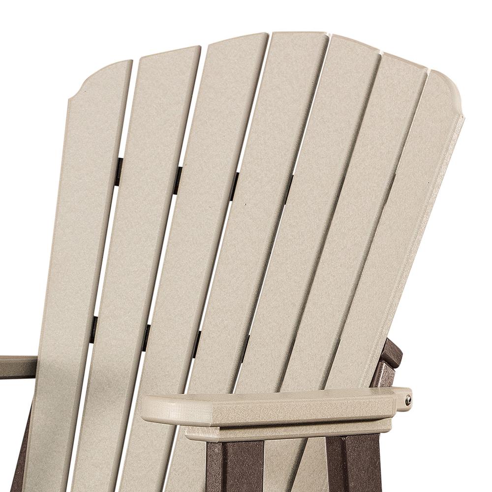 OS Home and Office Model 516WWTB-K Double Balcony Height Glider with Center Table in Weatherwood and Tudor Brown