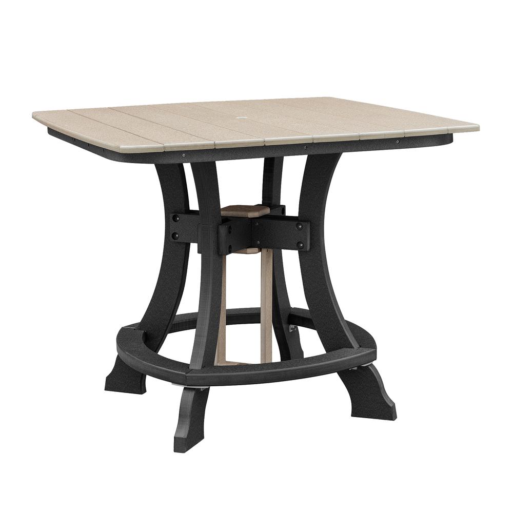 OS Home and Office Model CS130WWBK-K Five Piece Square Counter Height Dining Set in Weatherwood on a Black Base