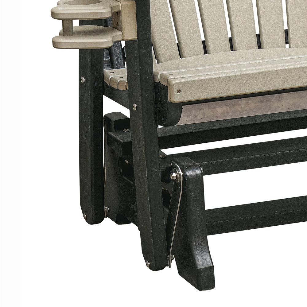 OS Home and Office Dual Fan Back Glider in Weatherwood with a Black Base