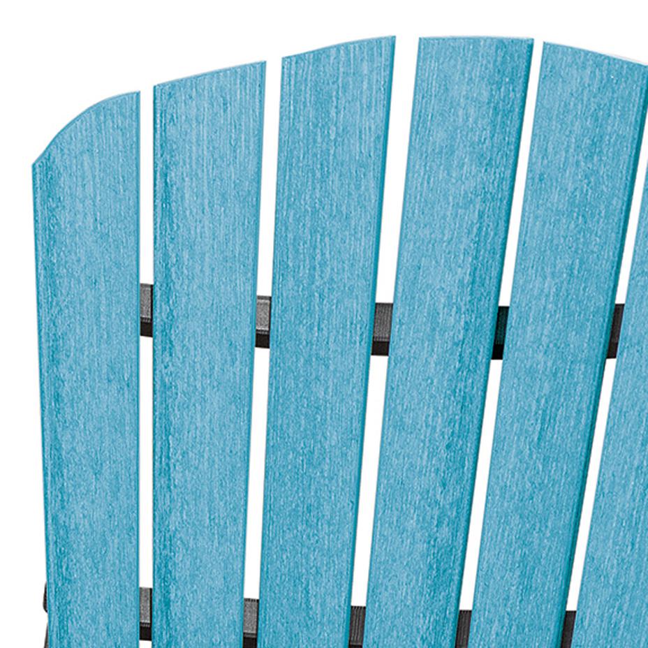 OS Home and Office Model 516ARB-K Double Balcony Height Glider with Center Table in Aruba Blue and Black