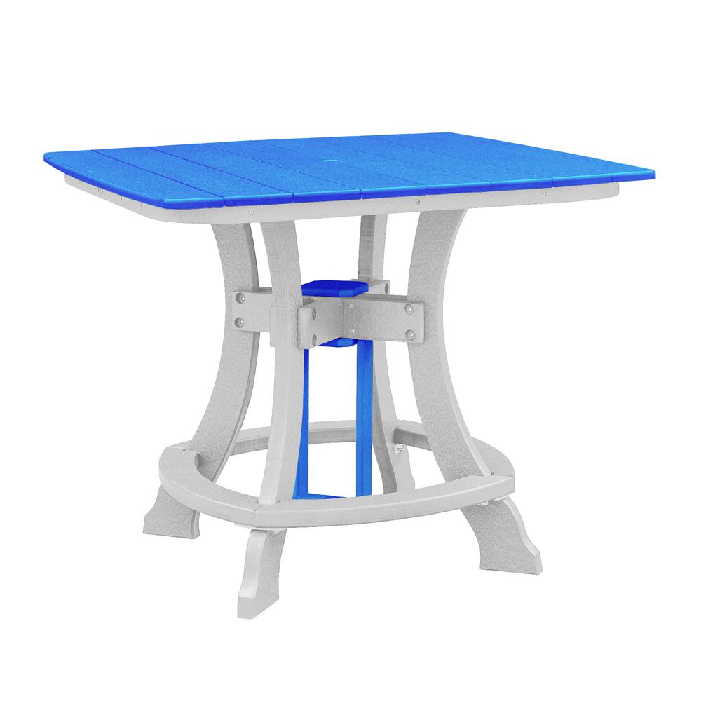 OS Home and Office Model CS130BW-K Five Piece Square Counter Height Dining Set in Blue on a White Base