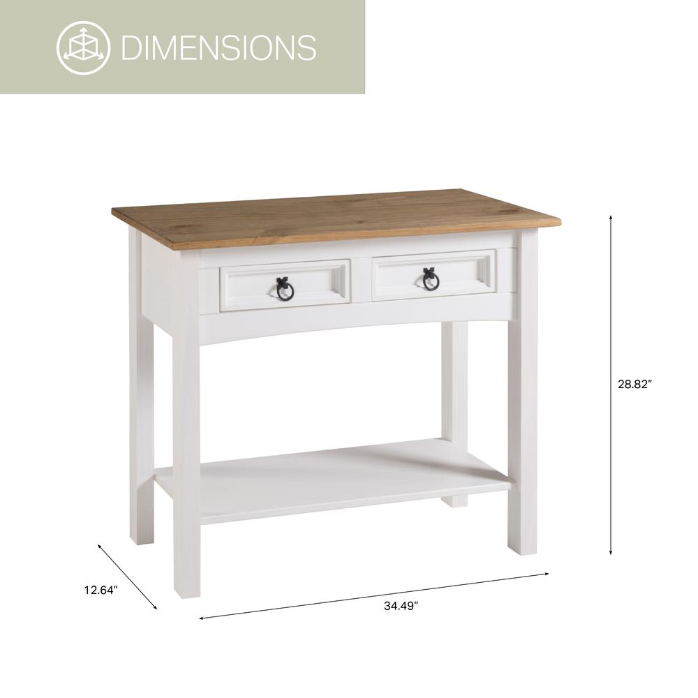 Model COW934 Cottage Series Wood Hall Table in Corona Snow