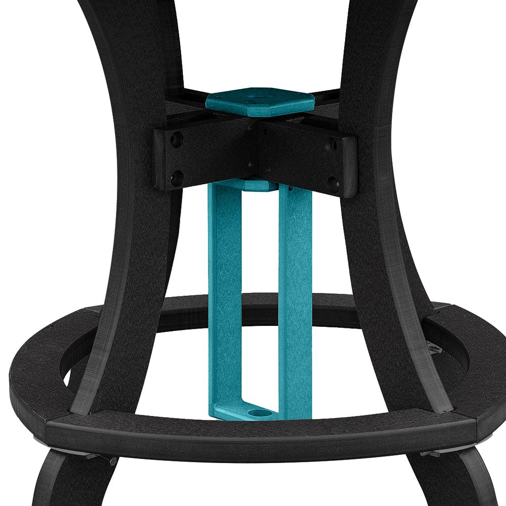 OS Home and Office Model 44R-C-ARB Counter Height Round Table in Aruba Blue with Black Base