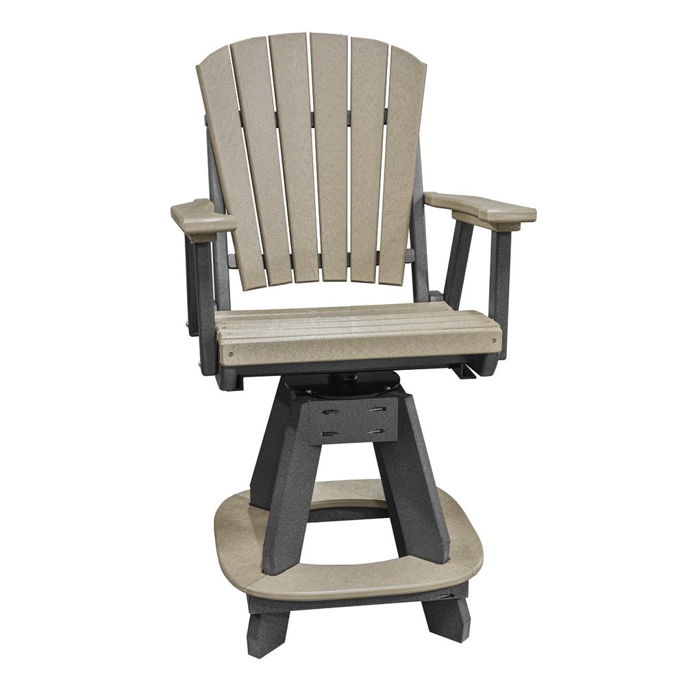 OS Home and Office Model 130-C-WWBK Counter Height Swivel Arm Chair in Weatherwood on a Black Base