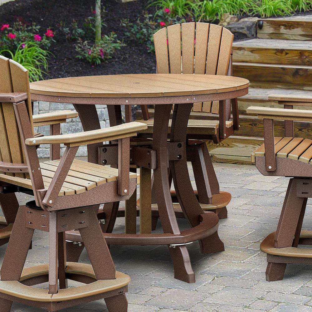 OS Home and Office Model 44R-C-CTB Counter Height Round Table in Cedar with Tudor Brown Base