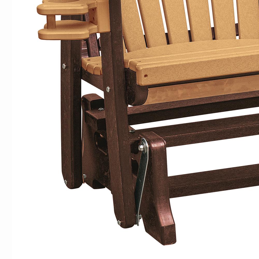 OS Home and Office Dual Fan Back Glider in Cedar with a Tudor Brown Base
