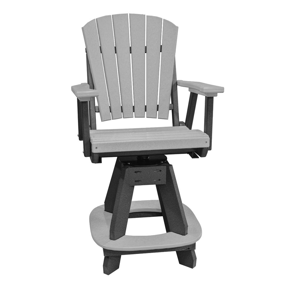 OS Home and Office Model 130-C-LGB Counter Height Swivel Arm Chair in Light Gray on a Black Base