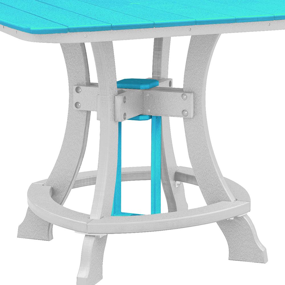 OS Home and Office Model 44S-C-ARW Counter Height Square Table in Aruba Blue with White Base