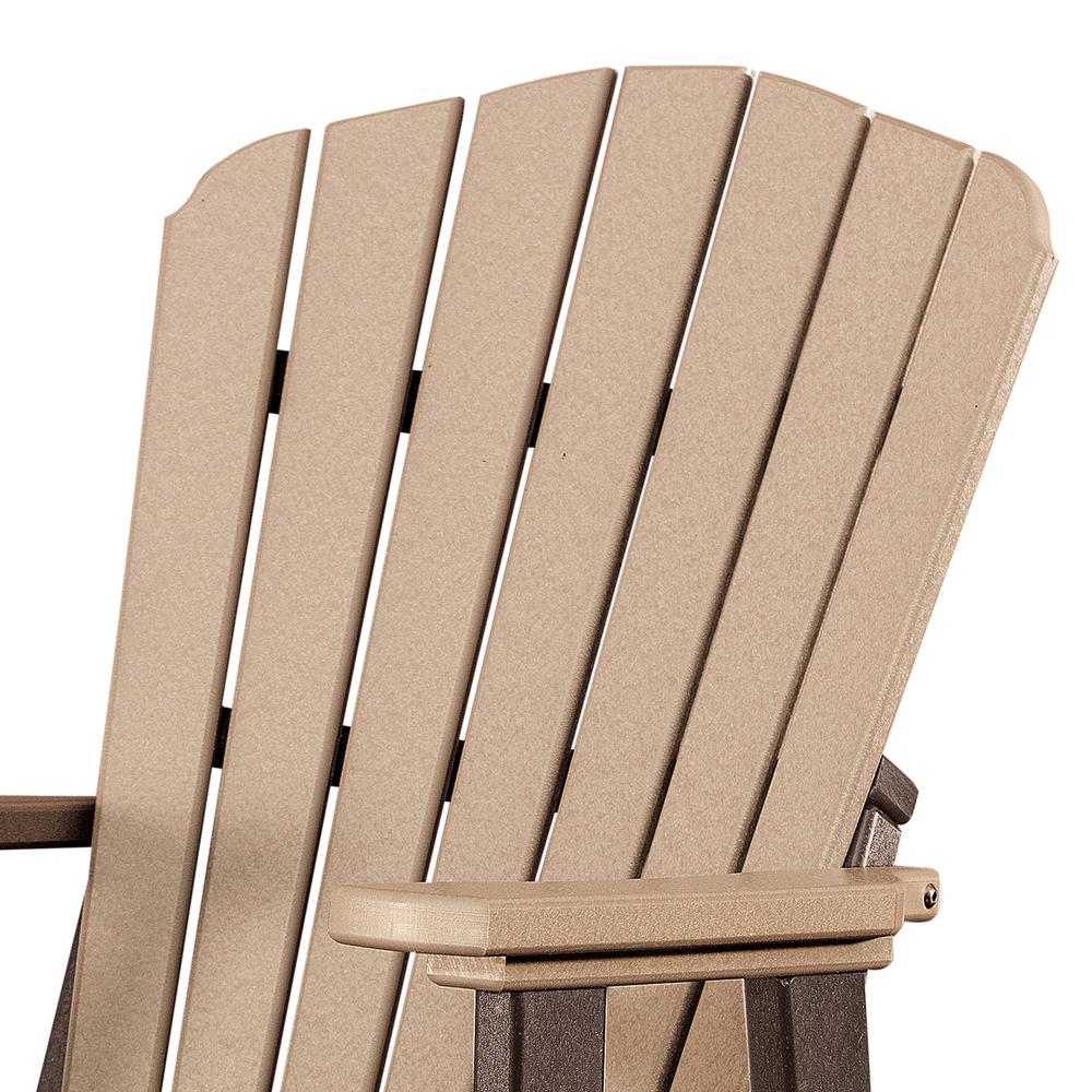 OS Home and Office Model 516CTB-K Double Balcony Height Glider with Center Table in Cedar and Tudor Brown