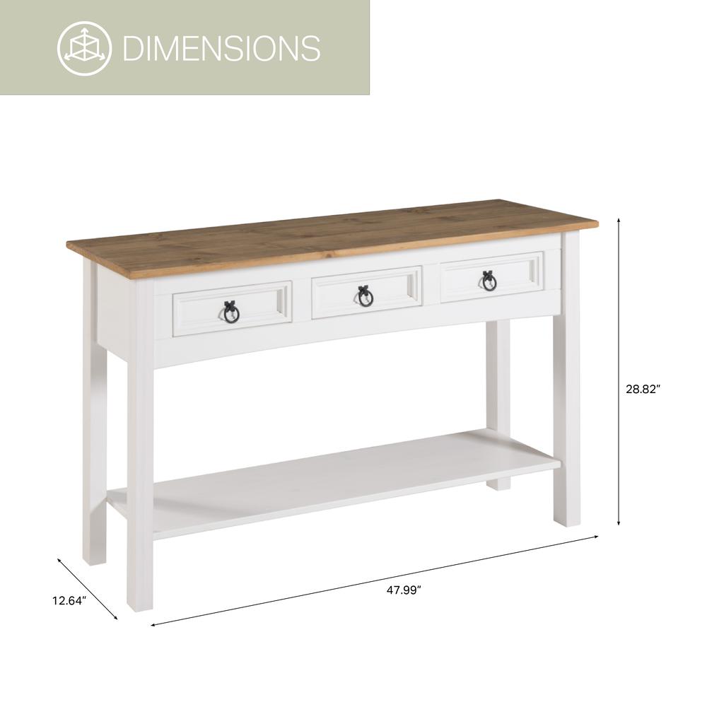 Model COW933 Cottage Series Wood Hall Table in Corona Snow