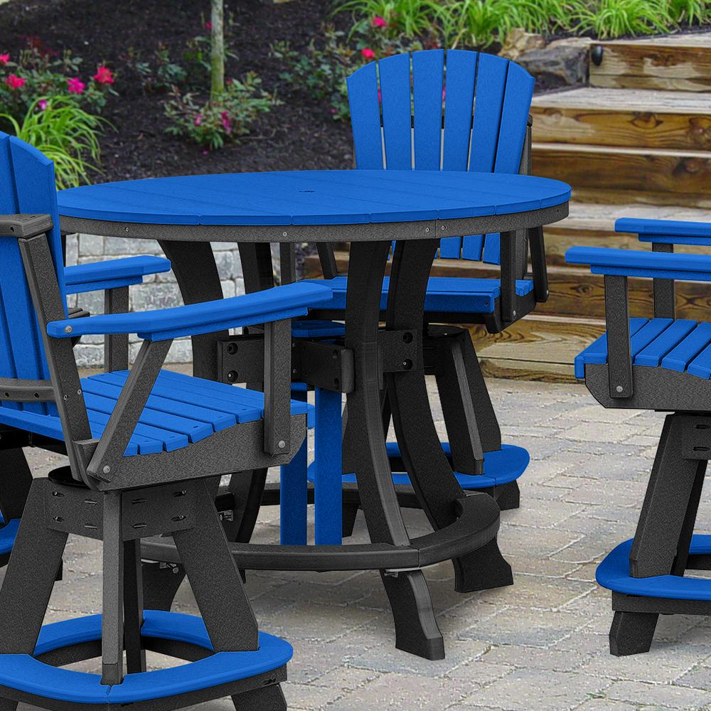 OS Home and Office Model 44R-C-BBK Counter Height Round Table in Blue with Black Base