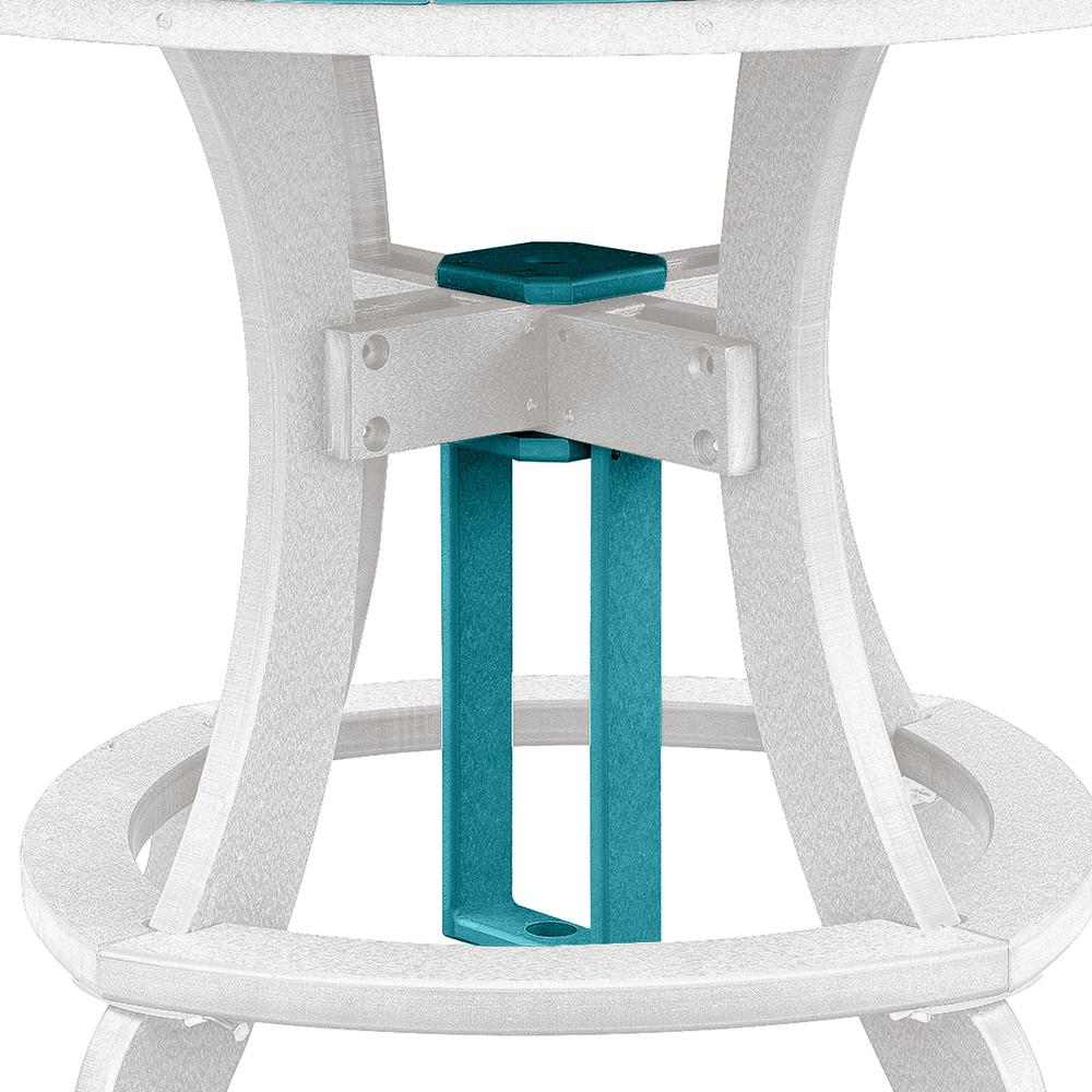 OS Home and Office Model 44R-C-ARW Counter Height Round Table in Aruba Blue with White Base