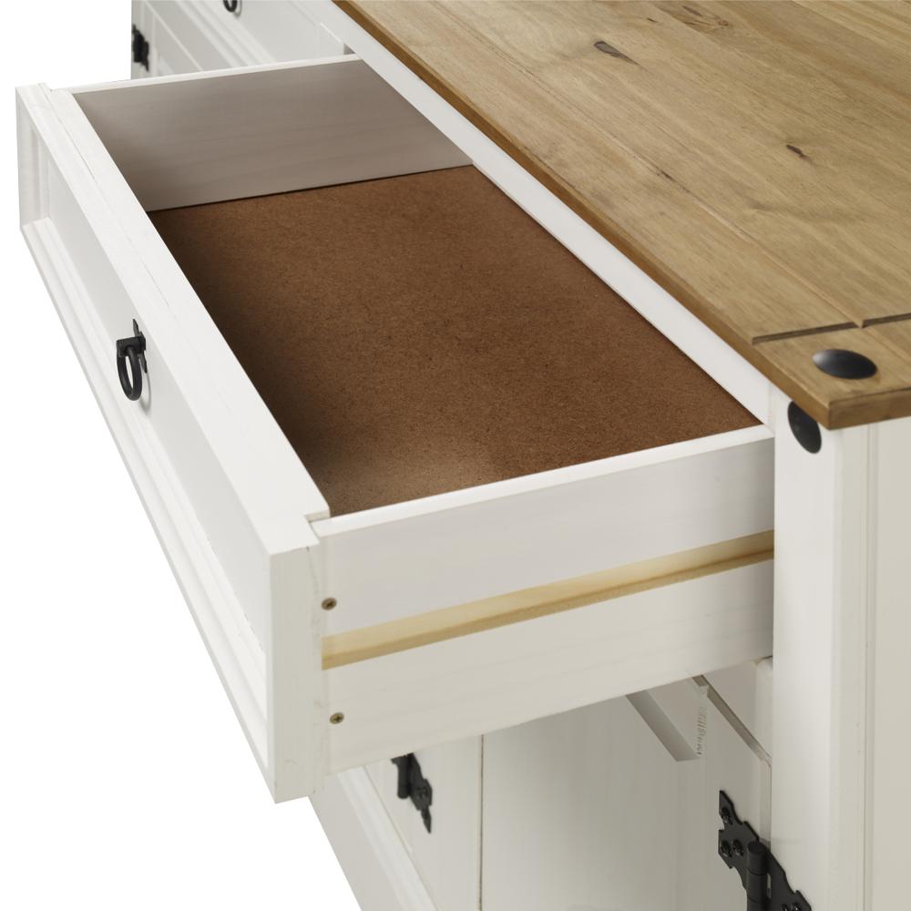 Model COW916 Cottage Series Wood Buffet Sideboard in Corona Snow
