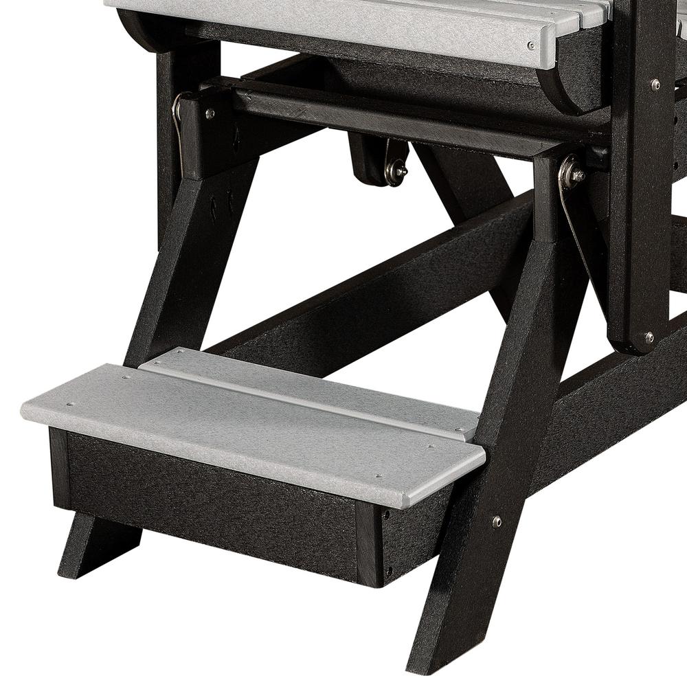 OS Home and Office Model 516LGB-K Double Balcony Height Glider with Center Table in Light Gray and Black