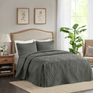 Quebec 3 Piece Split Corner Pleated Quilted Bedspread from Madison Park in  Dark Grey. Quebec 3 Piece Split Corner Pleated Quilted Bedspread from Madison Park in  Dark Grey. Quebec 3 Piece Split Corner Pleated Quilted Bedspread from Madison Park in  Dark Grey. Quebec 3 Piece Split Corner Pleated Quilted Bedspread from Madison Park in  Dark Grey. Quebec 3 Piece Split Corner Pleated Quilted Bedspread from Madison Park in  Dark Grey.