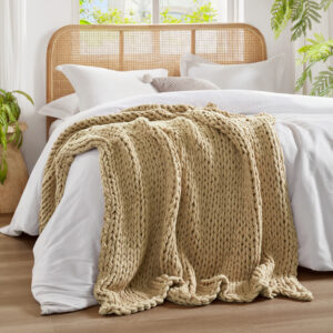 Chunky Double Knit Handmade Throw Blanket from Madison Park in  Tan. Chunky Double Knit Handmade Throw Blanket from Madison Park in  Tan. Chunky Double Knit Handmade Throw Blanket from Madison Park in  Tan. Chunky Double Knit Handmade Throw Blanket from Madison Park in  Tan. Chunky Double Knit Handmade Throw Blanket from Madison Park in  Tan.