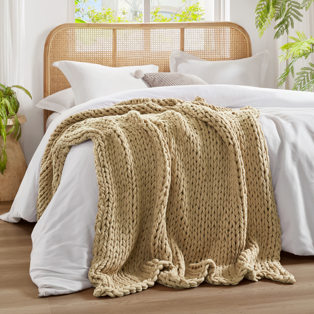 Chunky Double Knit Handmade Throw Blanket