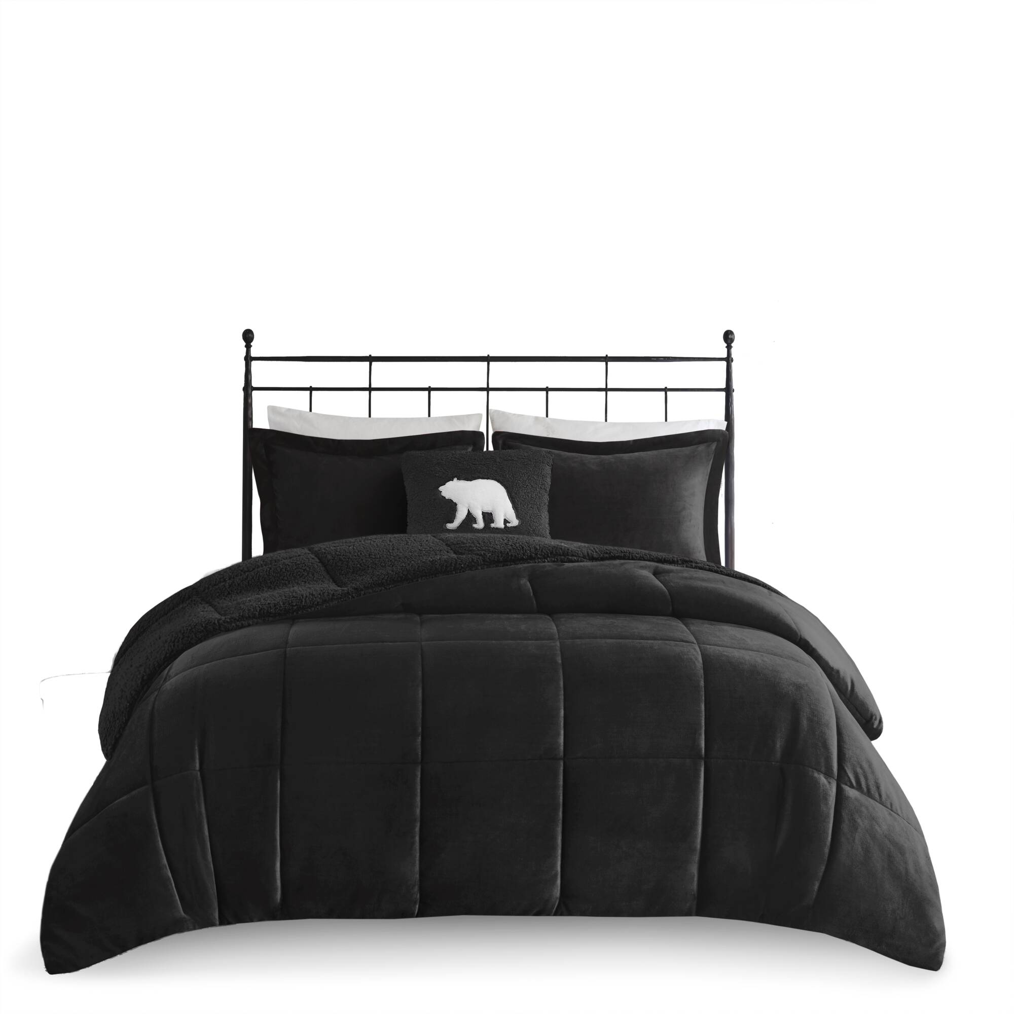 Alton Plush to Sherpa Down Alternative Comforter Set