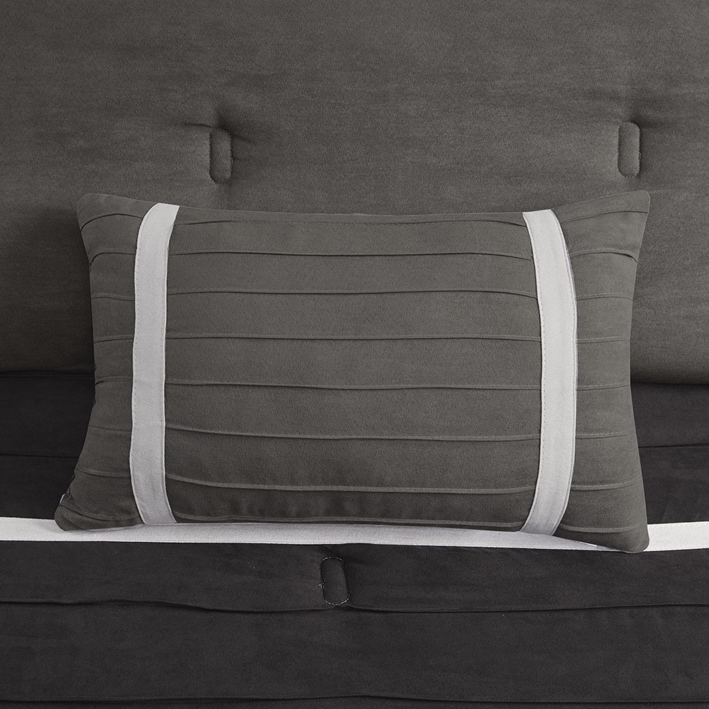 Palmer 7 Piece Pieced Faux Suede Comforter Set